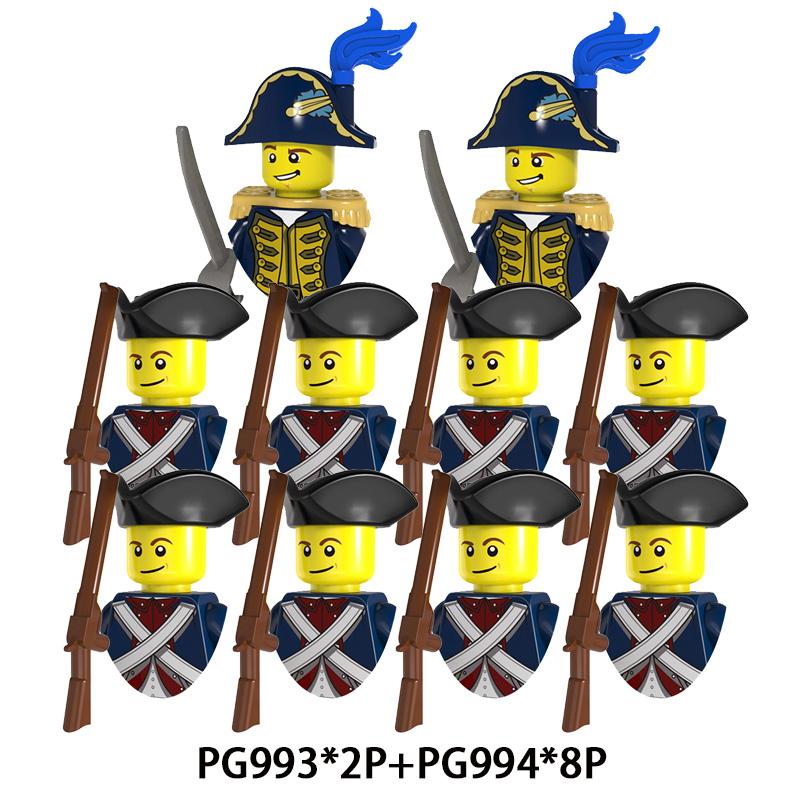 Mittelalterliche Napoleonische Kriege Herzog Marschall Kaiserliche Marine Militärfiguren Waffen Pistolen Anzüge Bausteine Kinderspielzeug Jungen Geschenke