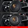 AABKW1 Car Steering Wheel Decal Decoration for New Porsche Cayenne 2018 2019 2020 Interior Accessories Carbon Fiber Emblems StickersA
