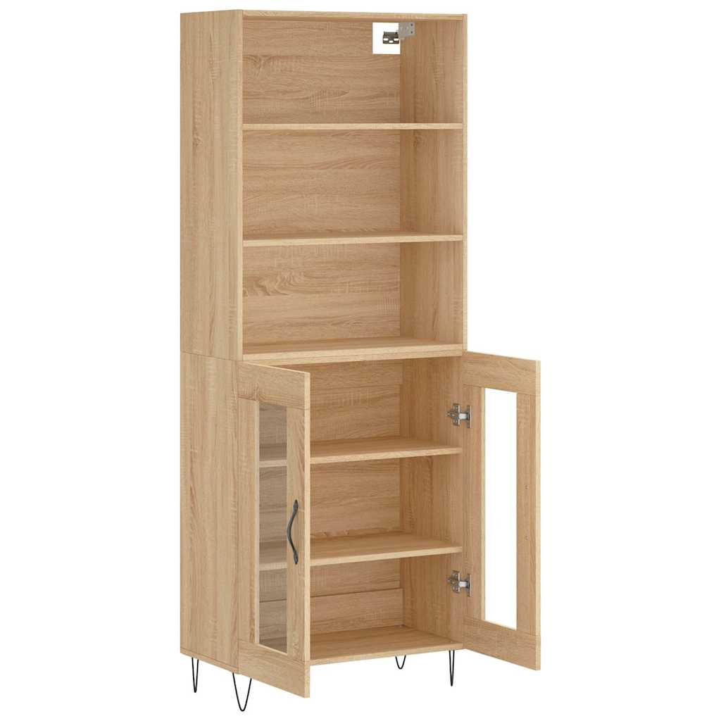 Vidaxl Witrynka, Dąb Sonoma, 69,5X34X180 Cm, Materiał Drewnopochodny