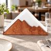 Sapele Wood Mountain Napkin Holder Space-Saving for Café Counter