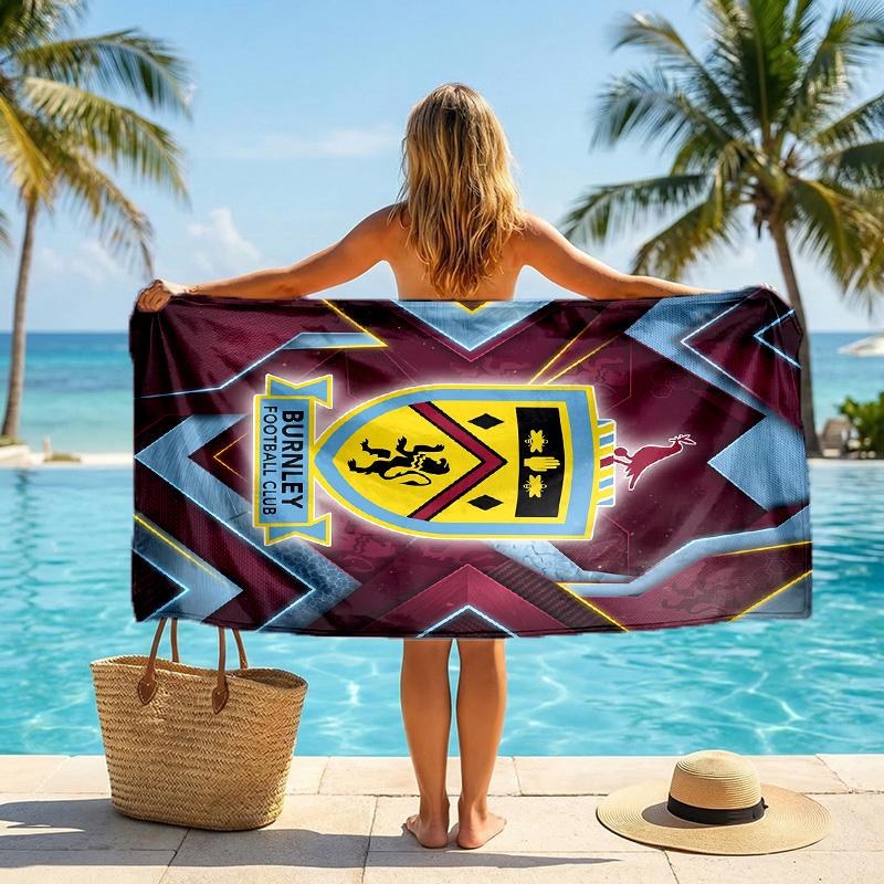 Burnley Football Beach Towel Soft Microfiber Summer Towel Quick Dry Absorbent Towel for Beach Swimming Pool Travel