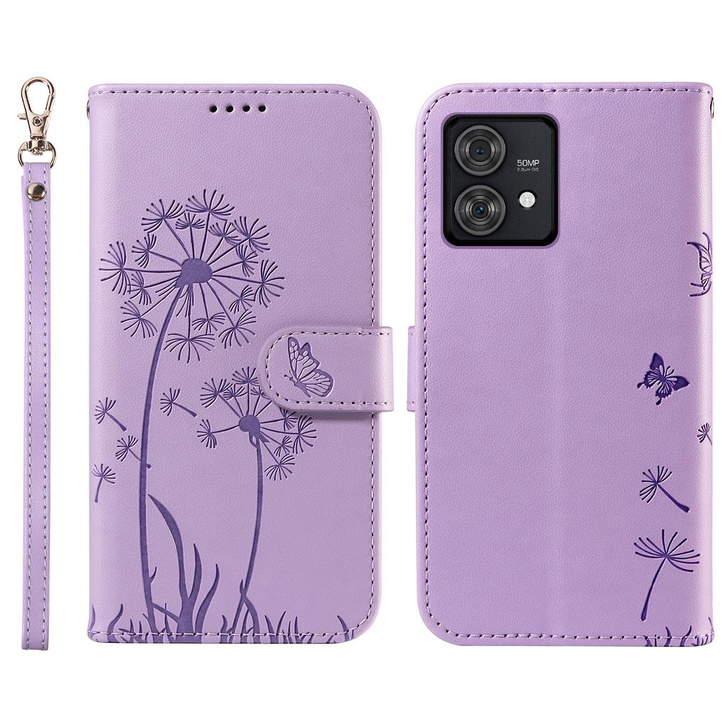 For Motorola Edge 40 Neo 5G Leather Case Wallet Phone Cover Dandelion Imprint
