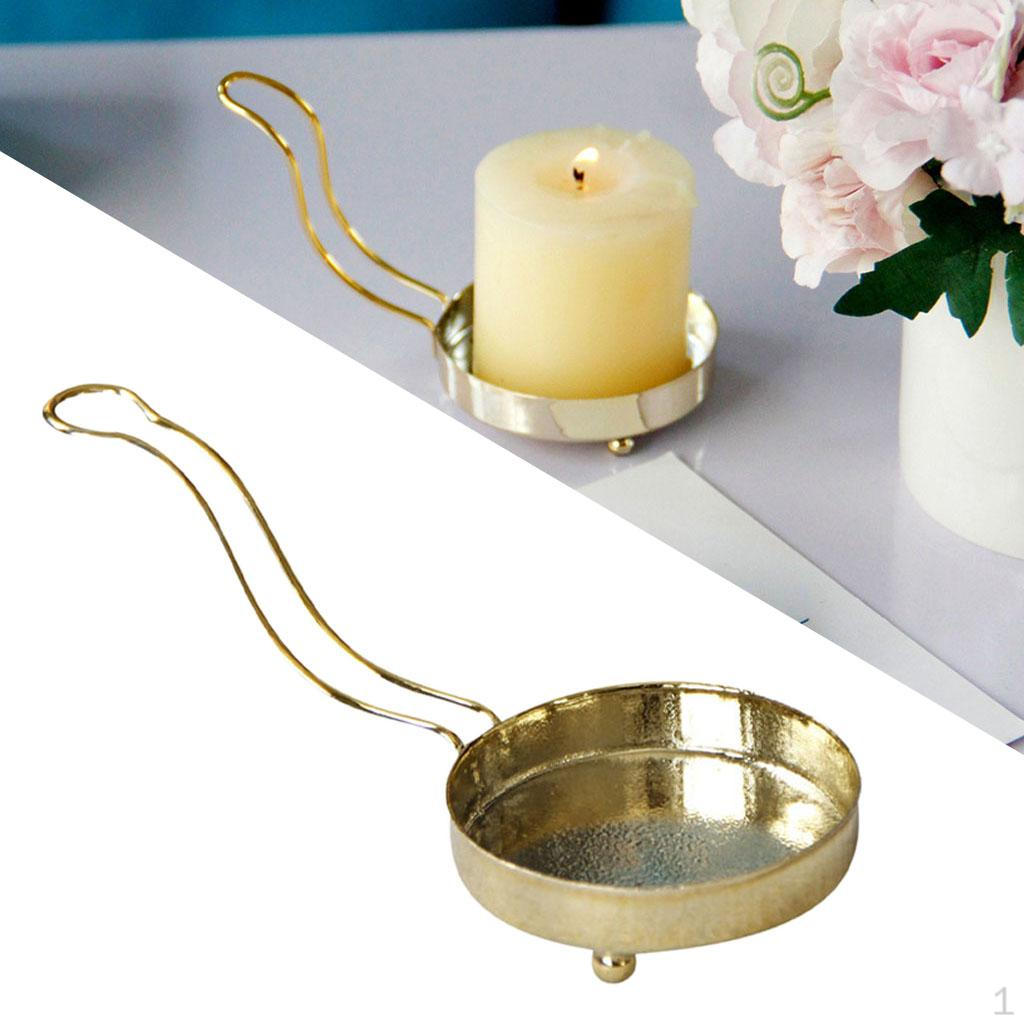 Candle Holder with Handle Metal Mantelpiece Yoga Spa Pillar Votive Tealight Candlesticks Party
