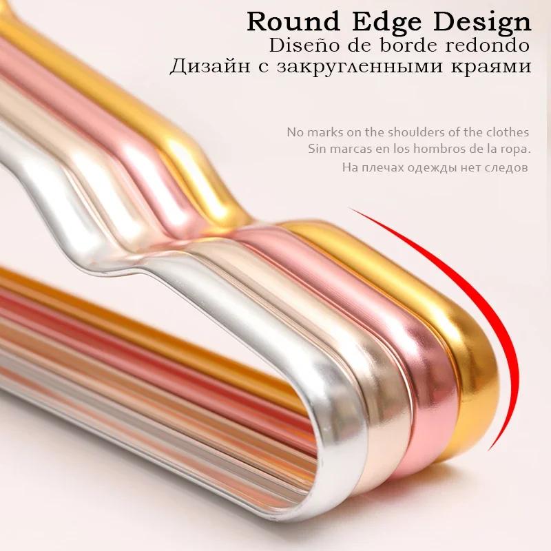 10 Stück Aluminium Kleiderbügel Robuste Mantelbügel Rutschfest Robuster Metallständer Garderobenorganizer Schrank Kleideraufbewahrungsständer