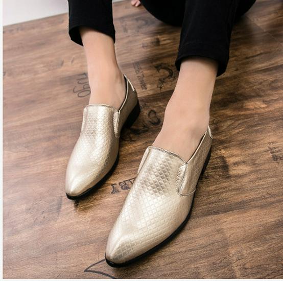 Men s Glossy Leather British Style Slip-on Formal Shoes, Spring/Autumn 42