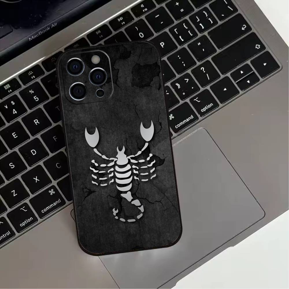 Ausgefallene Dunkle Gothic Skorpion Handyhülle Für iPhone 17,16,15,14,13,12,11 Plus,Pro Max,XS,Weiches Silikon Schwarze Hülle