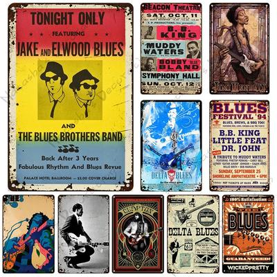 Classic Blues Metal Tin Sign Home Bar Wall Decor Signs Rusty Metal Signs Singer Metal Plaque Decorative Plate Industrial Decor