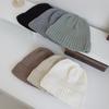 Women's Beige Boneless Plain Beanie Men's Hat