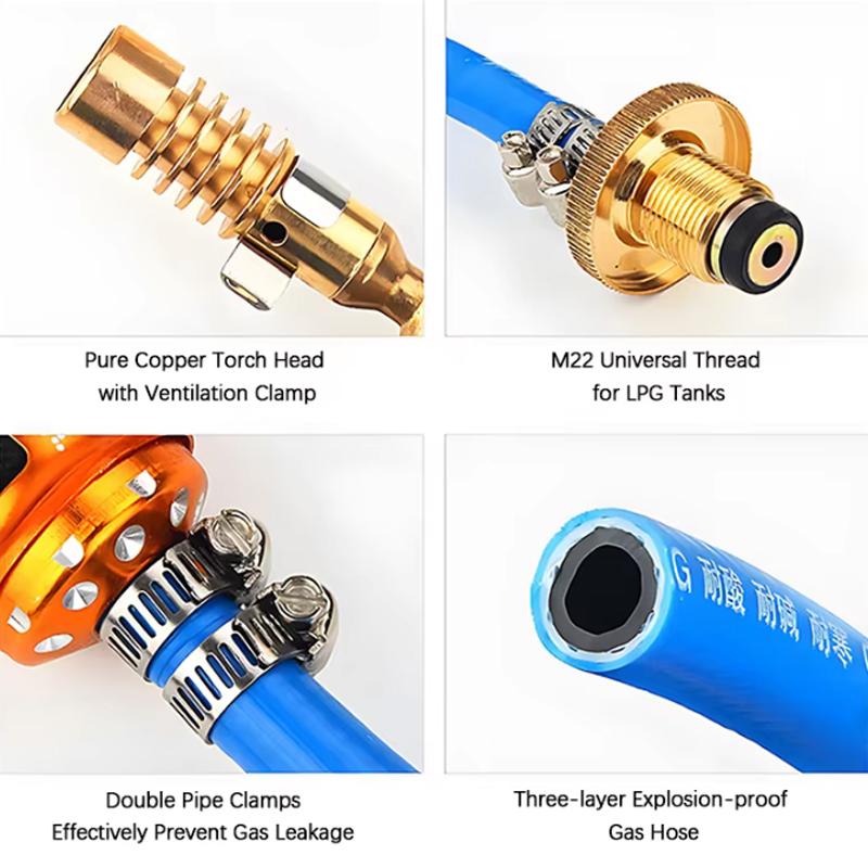 Liquid Propane Gas Welding Torch 2.5m Flame Welding Torch Copper Aluminum Welding Gun Precious Metal Smelting