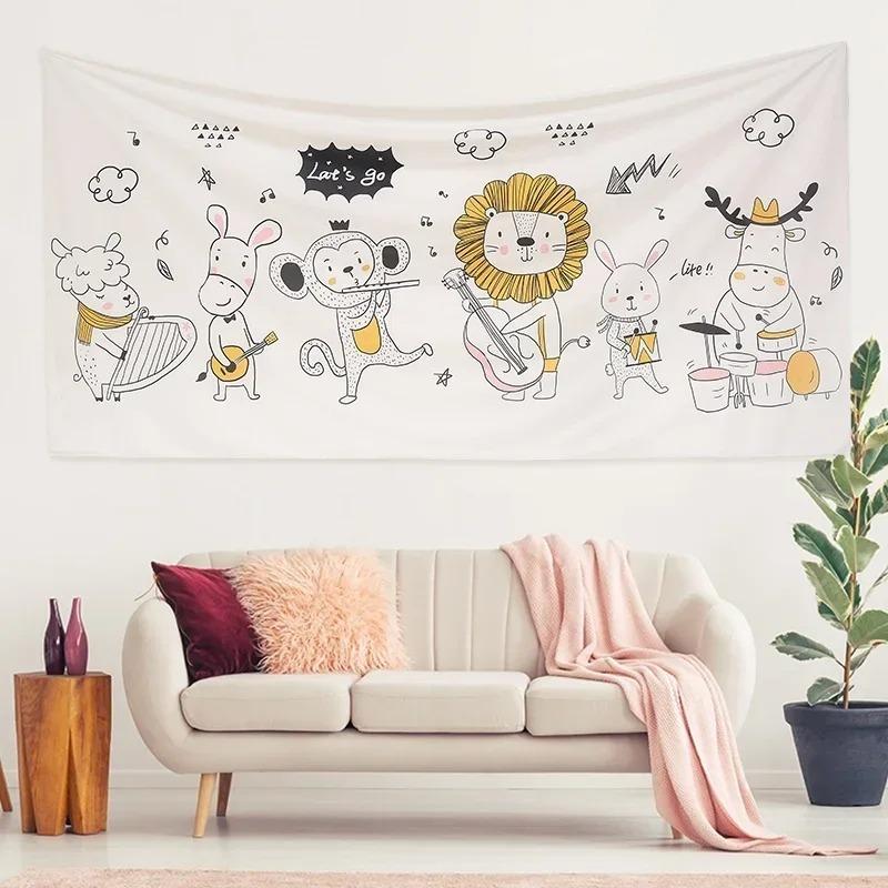 Simple Small Animal Decorative Tapestry Home Wall Living Room Office Decorative Tapestry