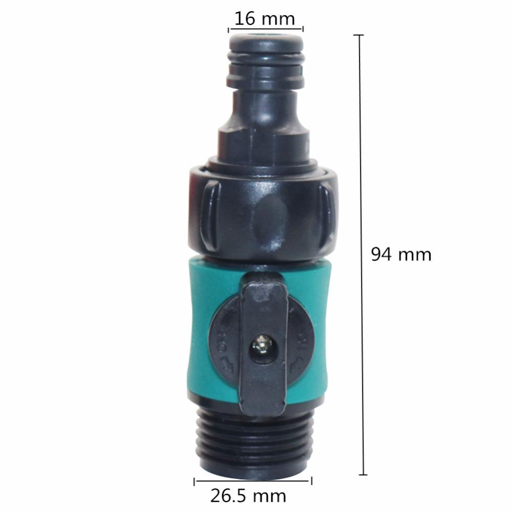 Plastic Valve 16mm Quick Connector 3/4" Female Thread 3/4" Male Thread Agriculture Garden Watering Prolong Hose Adapter Switch