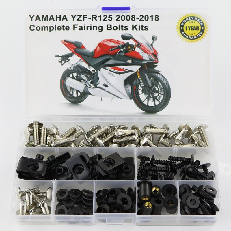 Fit For Yamaha YZF-R125 2008-2018 Motorcycle Complete Full Fairing Bolts Kit Washer Fastener Clips Nut Screws Steel