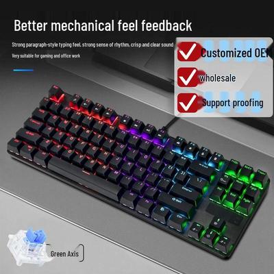 Cross87-Key RGB Mechanical Blue Switch Keyboard for Gaming & Office