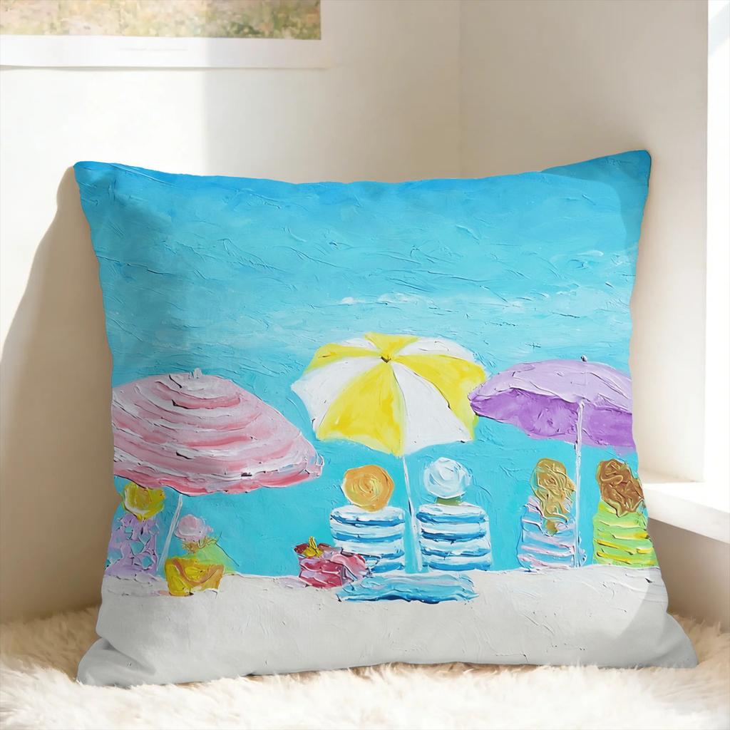 Hot Beach Theme Pillow Cover Custom Cushion Cover Kawaii Pillow Case For Sofa Couch Bed Living Room