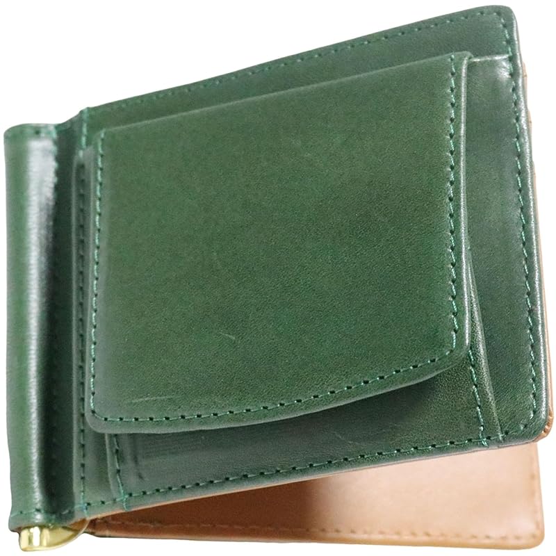 

[Berkut] green money clip With coin purse men s ladies tochigi leather himeji leather bifold wallet bifold wallet Thin genuine leather leather cowhide