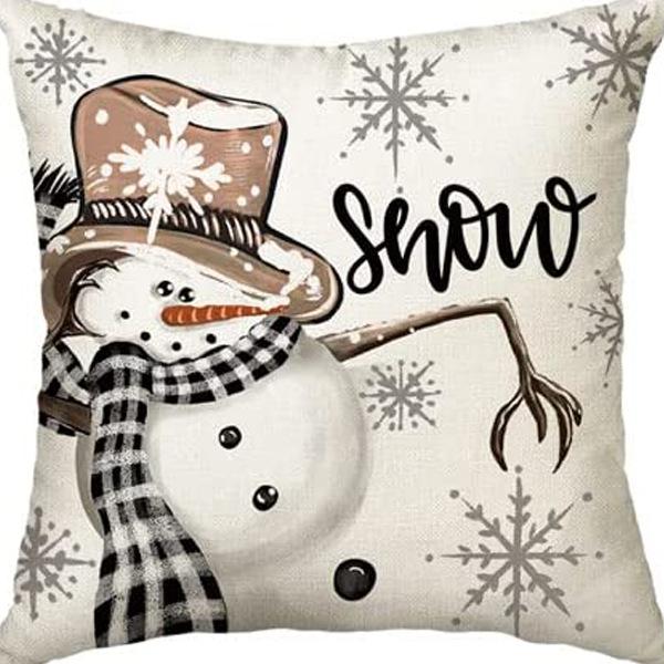 Merry Christmas Decor Cushion Cover x cm Pillow CaseCartoon Reindeer Santa Claus Printed Throw Pillowcase Linen Pillow Cover