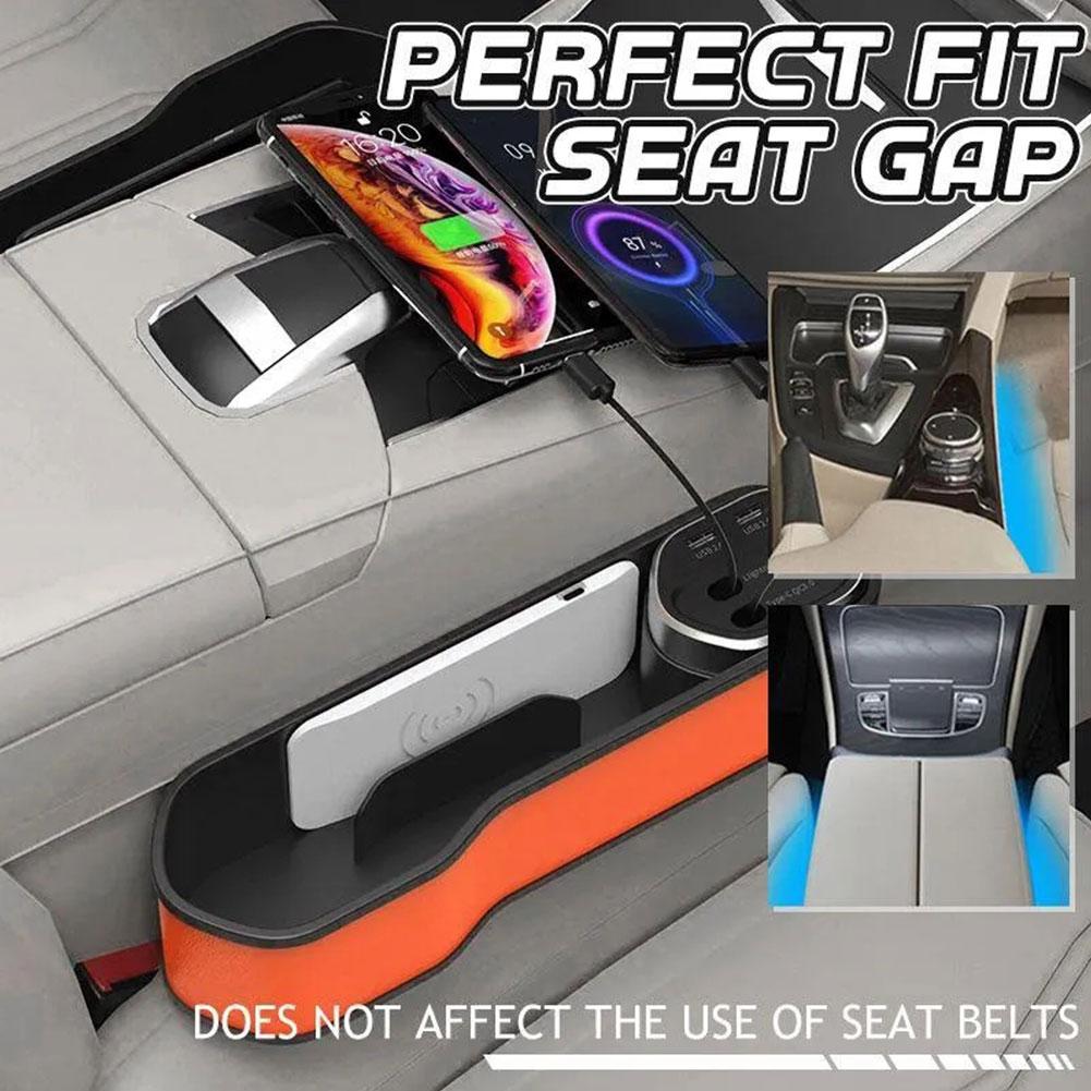 

3 In 1 Car Seat Seam Storage Box Filler Organizer Pocket With Model Wireless Multifunctiona U6W7