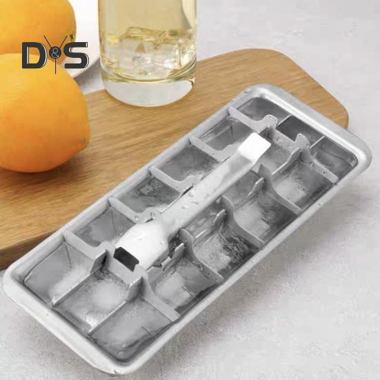 Eiswürfelschalen aus Edelstahl, Eiswürfelform mit 18 Schlitzen und leicht zu lösendem Griff, abnehmbarer Eisbereiter für Bars und Küchen