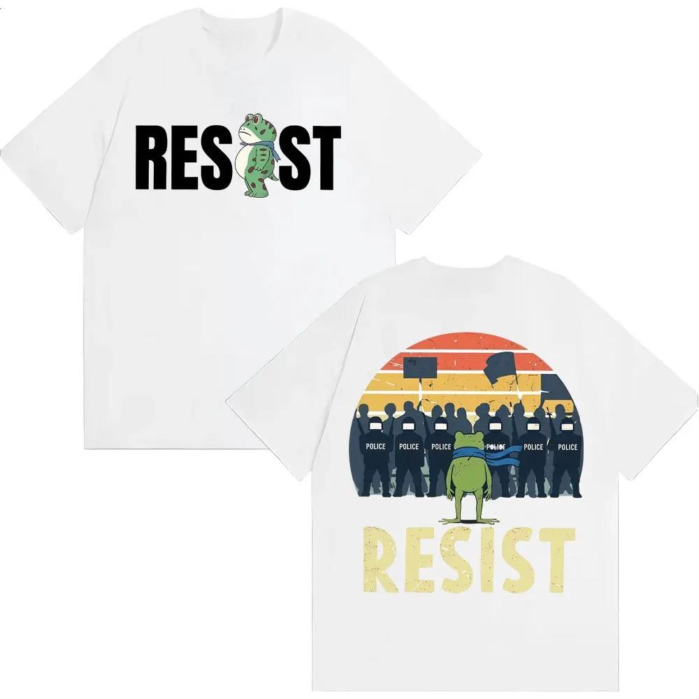 Portland Frog Protest Anti ICE Resist Funny Meme T Shirt Unisex Trend High Street T-shirts Casual Comfort Cotton T-shirt