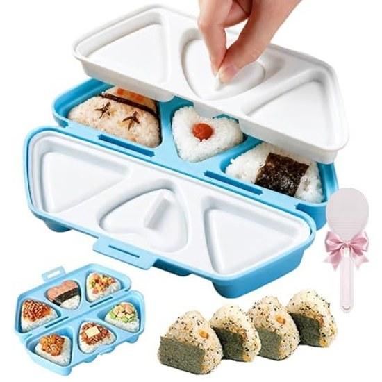 TOGE Onigiri Maker Food Safety Inspection Passed Mold Dedicated Rice Paddle Makes 6 Once Neat Time-Saving Durable Food-Grade PP Material Small Size No