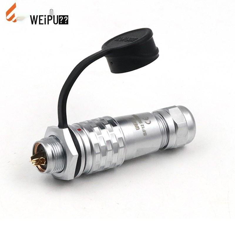 WEIPU SF12 Waterproof Aviation Plug Socket: Straight Mount, 2 To 9 Pins, Multi-Core Options