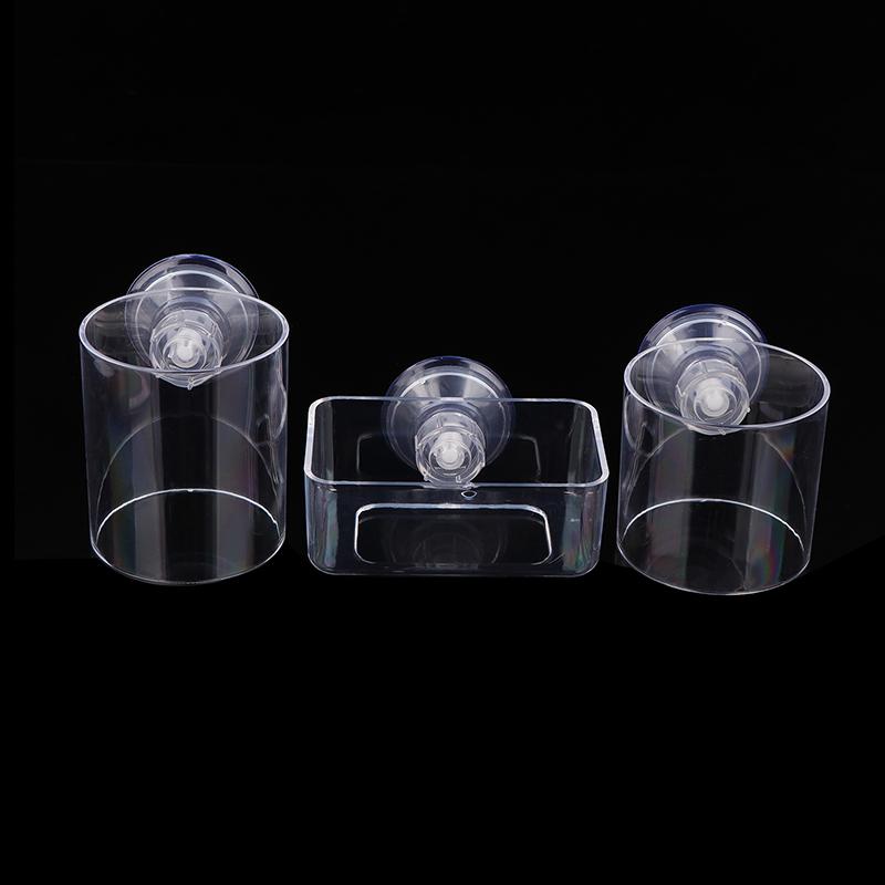 Fish Tank Feeding Ring Transparent Acrylic Rectangle Round Shape Aquarium Suspensible Feeder For Tank Floating Food Dispenser