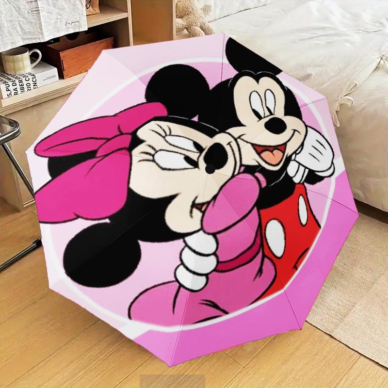 1PC Minn Mouse Printed Umbrella Folding umbrella, automatic umbrella 8-Frame for Travel, camping Fan gifts Christmas Gifts