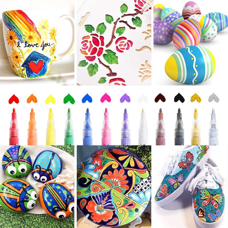Acrylic Metal Beautiful Color Painting Pen, Multi-function Calligraphy Practice, Special Pen for Students