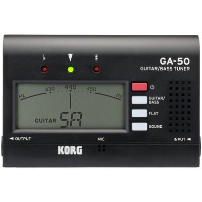 Gitarren-/Bass-Stimmgerät GA-50 mit Ausgang, Mehrsaiten- & Flat-Tuning, Kompatibel mit Langhalsgitarren, 135-Stunden-Akku, Leicht & Kompakt