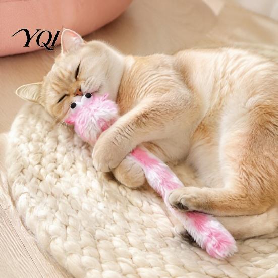 Mental Stimulation for Cats Plush Mouse Cat Toy with Catnip, Long Tail Rat Chew Toy, Natural Catnip Stuffed Indoor Kittens Biting Hunting Instinct