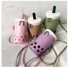 Creative Texture Milk Tea Small Bag Personality Cute Cartoon Style Autumn and Winter One-shoulder Messenger Mobile Phone Bag