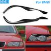 BMW 3 Serisi E46 323i 328i 330i 325i 1999-2004 için Gerçek Kuru Karbon Fiber Ön Farlar Göz Kapağı Kaş Kapağı Araba Aksesuarları