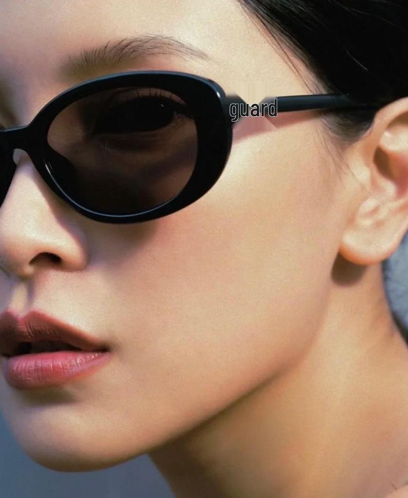 Women's High-End Retro Oval Sunglasses with UV Protection - Ni Ni Cai Wenjing Style