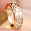 Luxury Wide Band Ring 2 Colors Available Teardrop Round Zircon Jewelry for Women Party