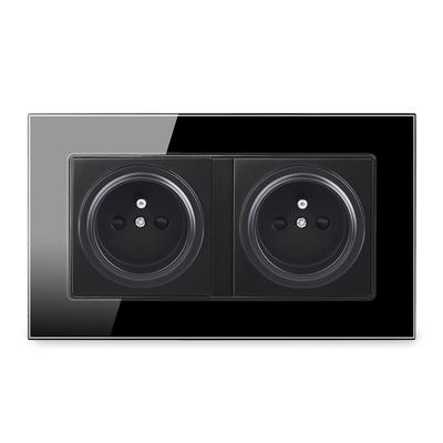 146 Tempered Glass Franco USB Interface Socket 18W3000mA Fast Charging Wall Switch Socket for Household/general Use