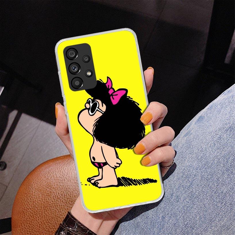 Cartoon Cute Mafalda Phone Case For Samsung Galaxy A52 A32 A22 A12 A51 A31 A50S A30S A20S A10S Note 20 Ultra 10 Plus S10 A72 A71