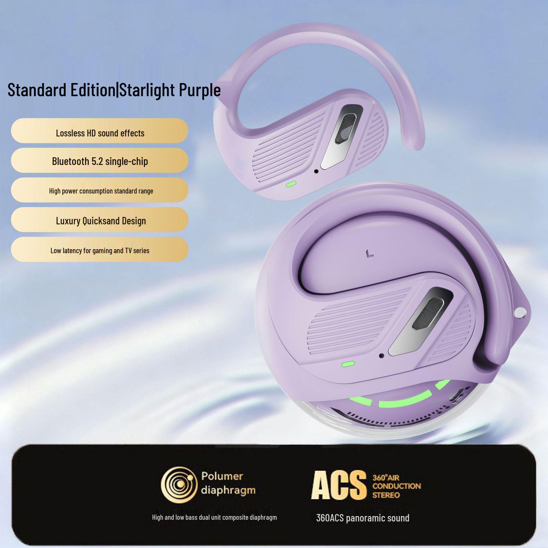 

E039 Wireless Bluetooth Headphones: Large Capacity, Binaural, Superior Sound for Running фіолетовий