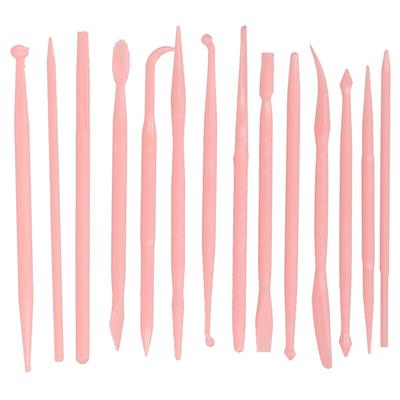 14PCS Set Plastic Crafts Clay Modeling Tool for Shaping and Sculpting Cake Embossing DecorPink