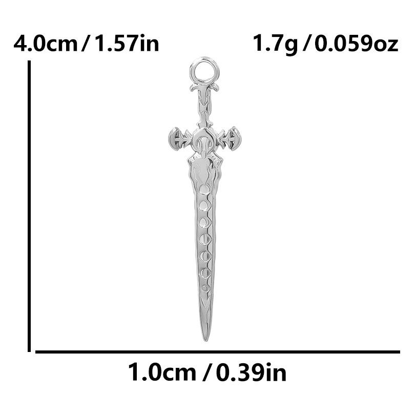6pcs Mixed Stainless Steel Sword Charms For Jewelry Making/Materials To Make Bracelets Earrings Pendant Charm DIY Keychain Bulk