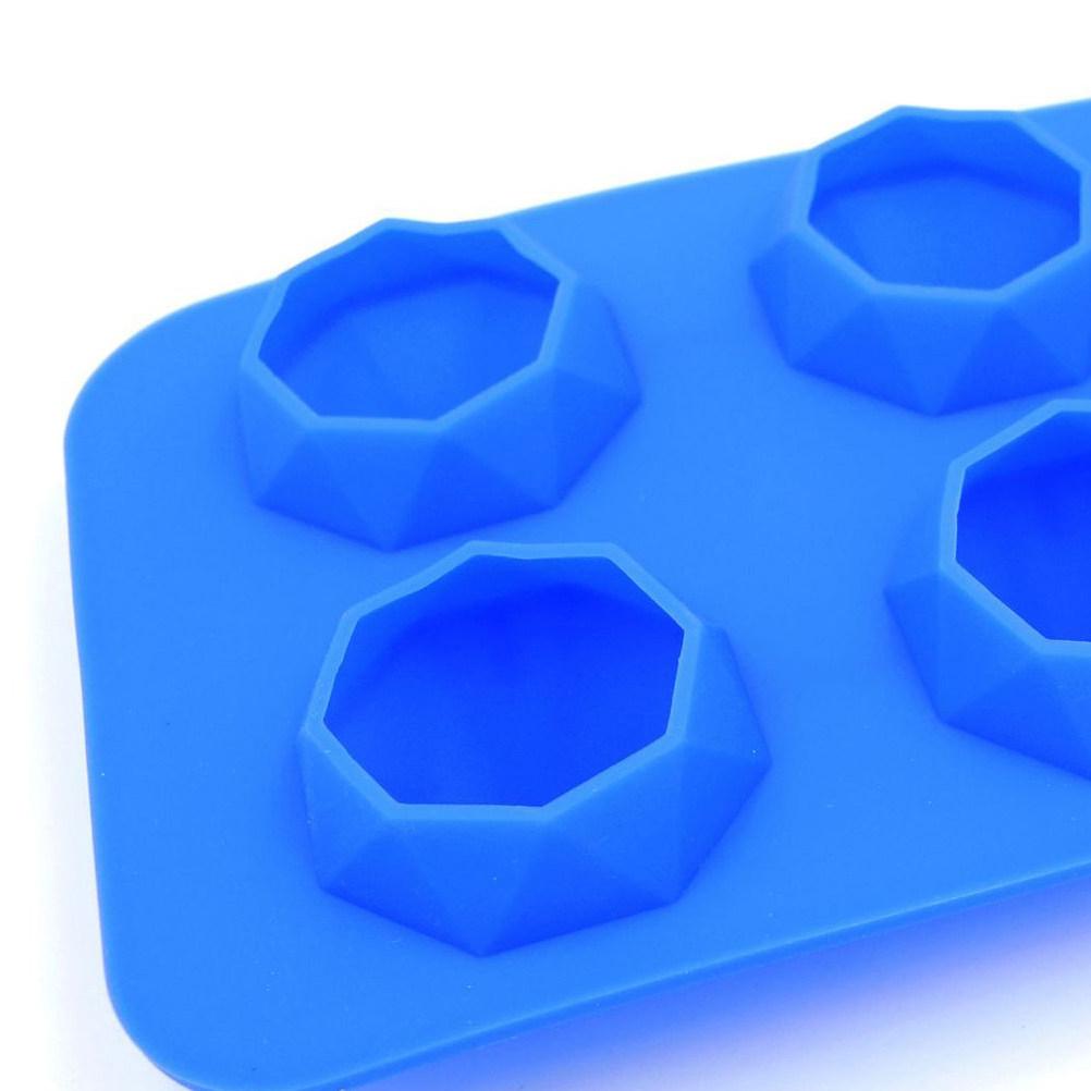 6 Lattices Silicone Ice Cube Mold Diamond Shape Tray for Jelly Candy Chocolate DIY Supplies Dark Blue
