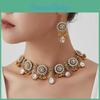 Ethnic Style Necklace Set With Water Crystal Pendant For Women
