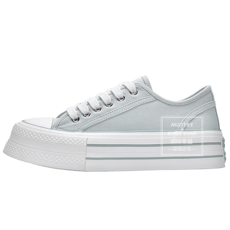 Summer New Thick-soled Round-headed Canvas Shoes Women's Low-top Versatile Board Shoes 824