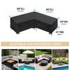 Wasserdichte Outdoor-Modulsofa-Abdeckung Robuste L-Form-Sofa-Abdeckung Rasen-Sofa-Abdeckungen Gartenmöbel Wetterschutz