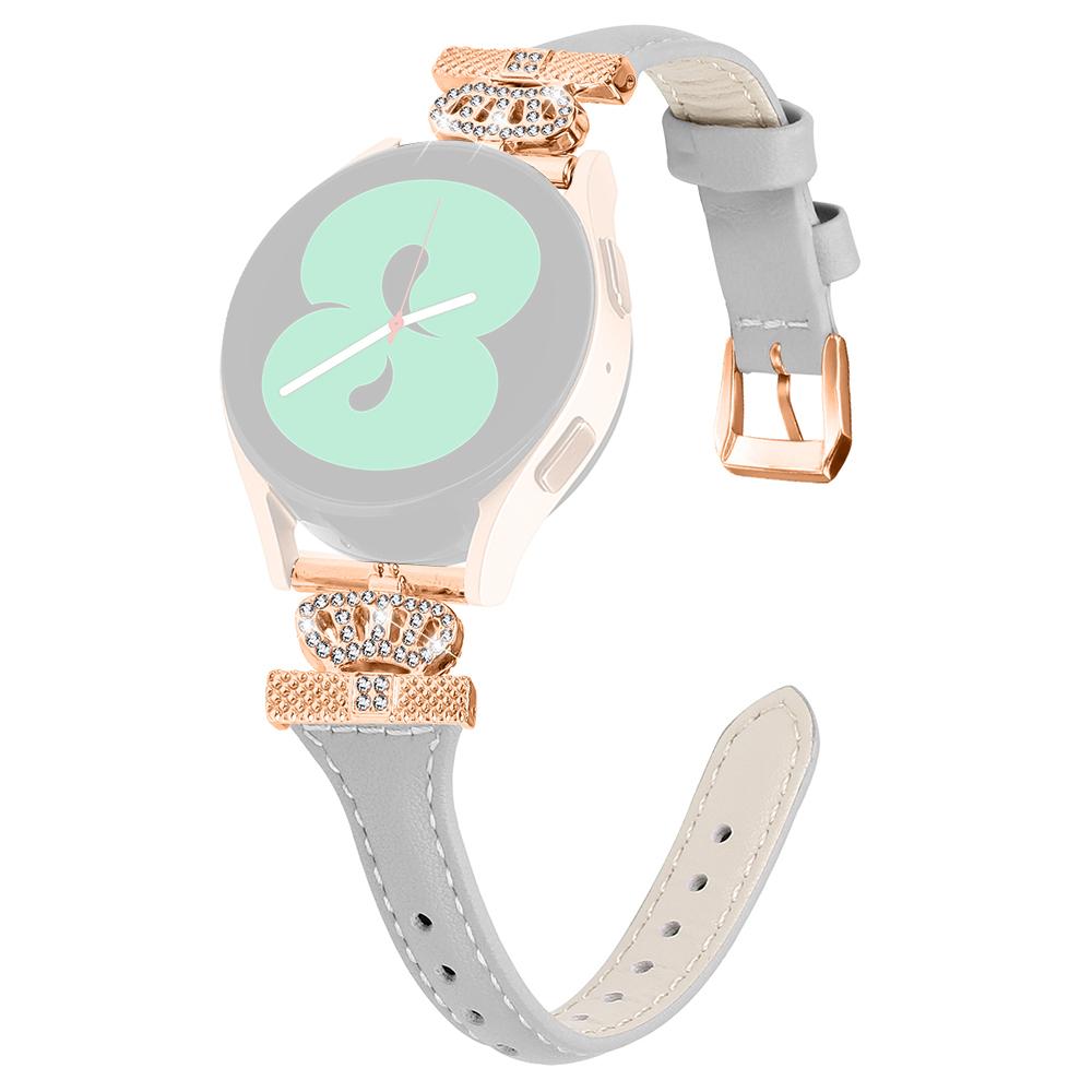 

For Samsung Galaxy Watch3 41mm/Watch4 40/44mm/Watch 5 40/44mm/Watch4 Classic 42/46mm Watch Strap Rose Gold Buckle 20mm Watchband Grey