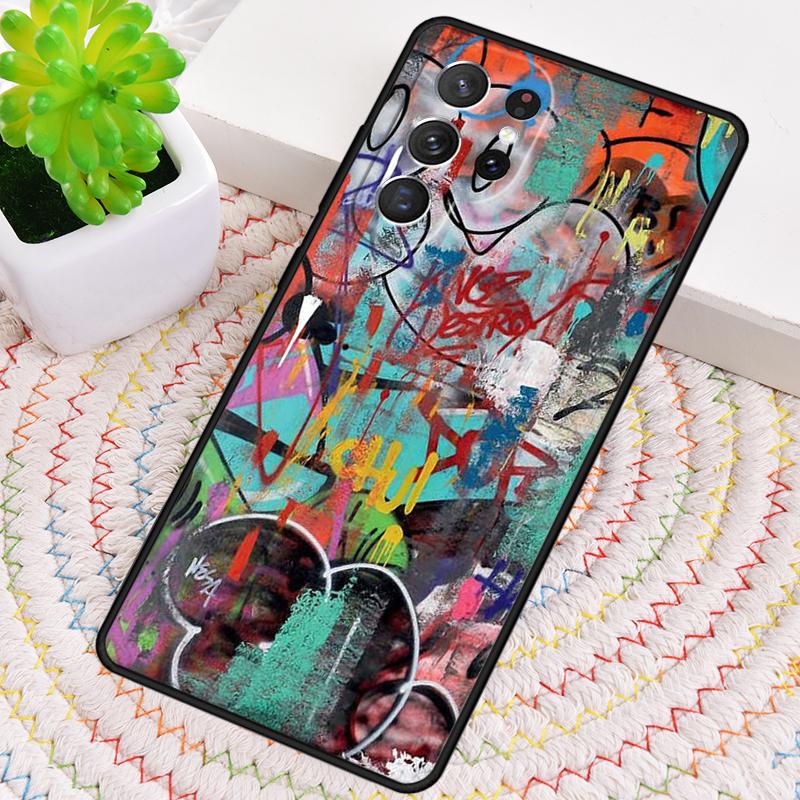 Ins Colorful Graffiti Rainbow Silicone Phone Case For Samsung Galaxy note 10 pro S26 S25 S24 S23 S22 S21 Plus Ultra Capa Cover