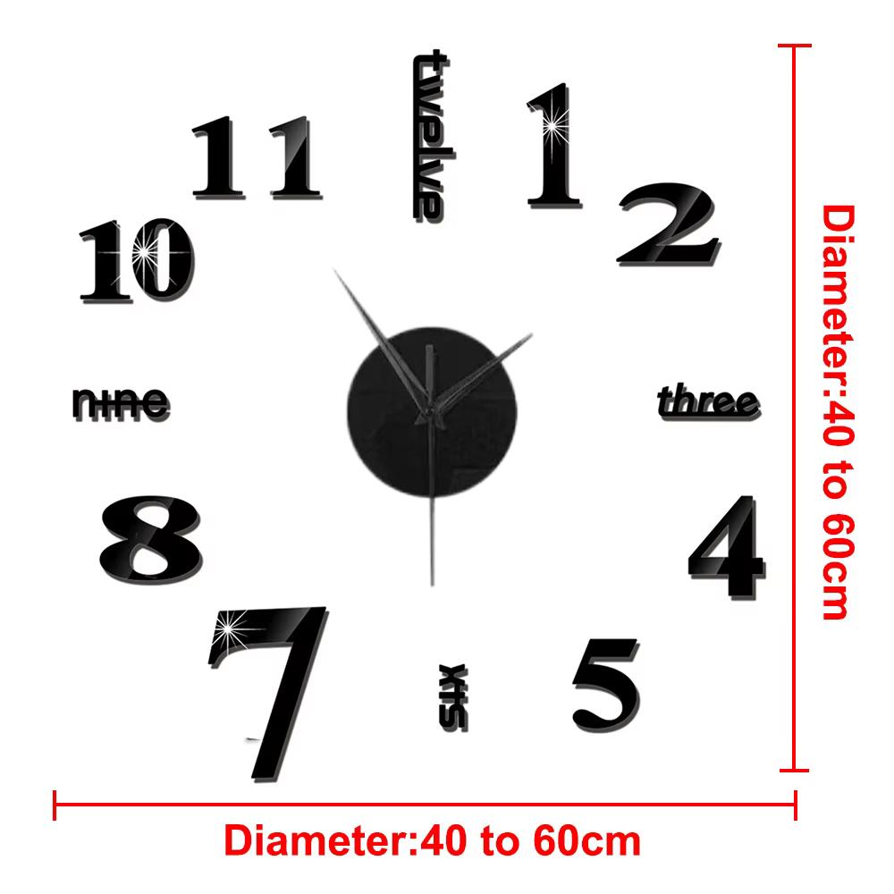 3D Wall Clock DIY Mirror Wall Stickers Home Decor Quartz Needle Watch Living Room Removable Art Decal Sticker Reloj De Pared Hot