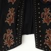 Womens Ethnic Style Mirror Embroidery Vest With Tie Front Loose Fit Short Length Winter