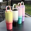 With Straw Stainless Steel Insulated Cup Cold Hot Mugs Car Cup Milk Gradient Thermos Cup  Travel