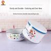 Retro Chinese Enamel Food Storage Bowl Set with Lids