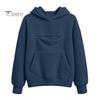 Evcil Hayvan Cebi Olan Kız Çocukları İçin Sıcak Polar Kazak Kapüşonlu, Kedi Köpek Taşıyıcı Kapüşonlu Hayvan Sweatshirt, Çocuklar İçin Oversize Kanguru Cepli Üst Tutucu Sweatshirt